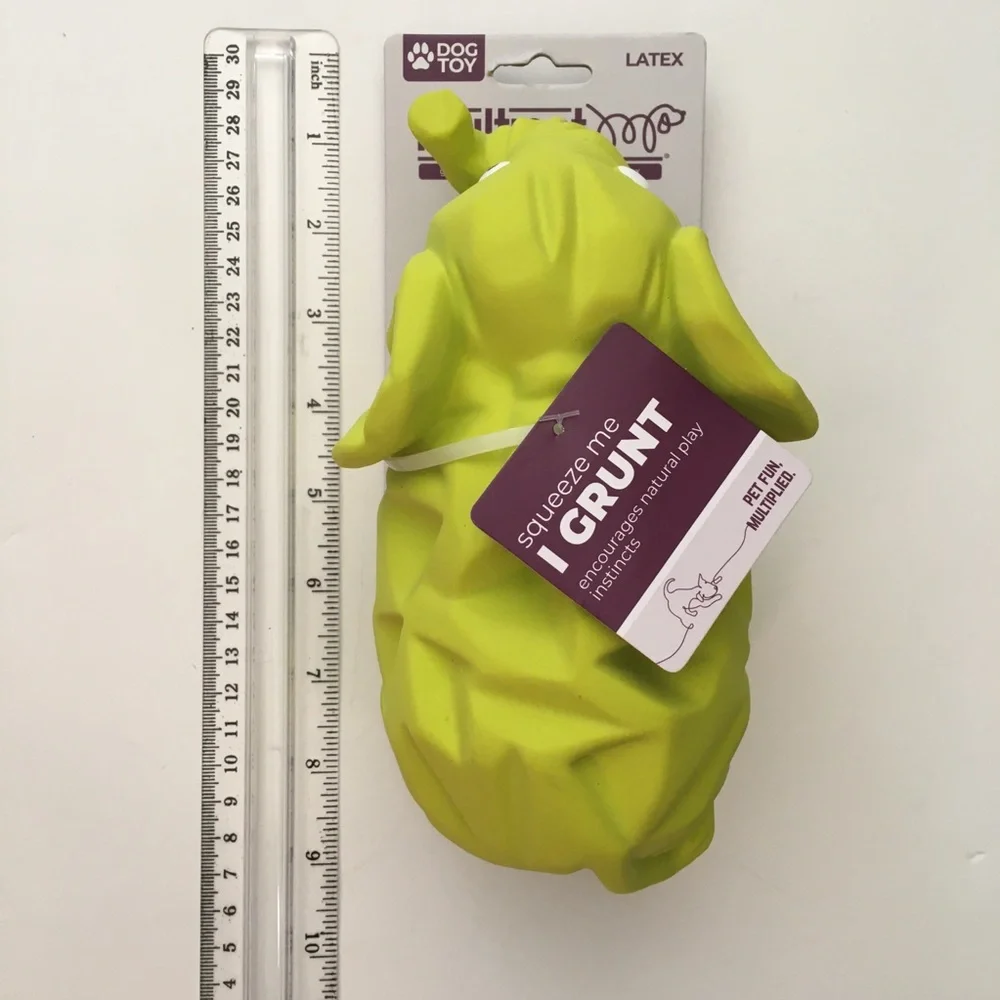 NEW Dog Toy Latex Green Elephant Grunt Noise for Large Pets | Multipet